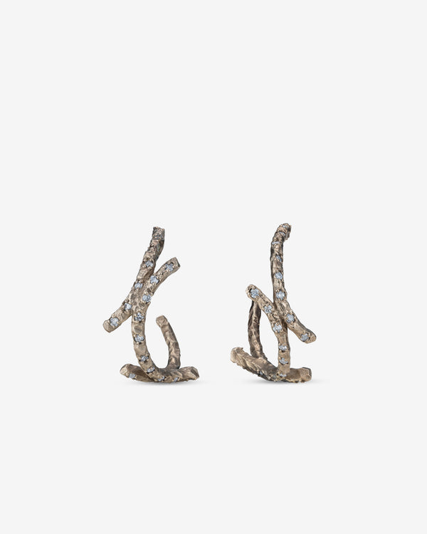 Noguchi Bijoux  - Curved Hoop Earrings -  (White Gold)