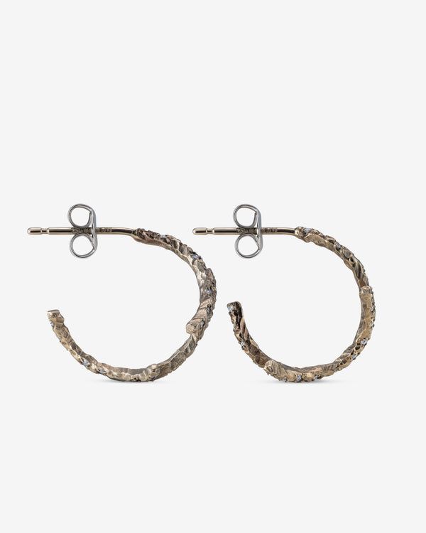 Noguchi Bijoux  - Curved Hoop Earrings -  (White Gold)