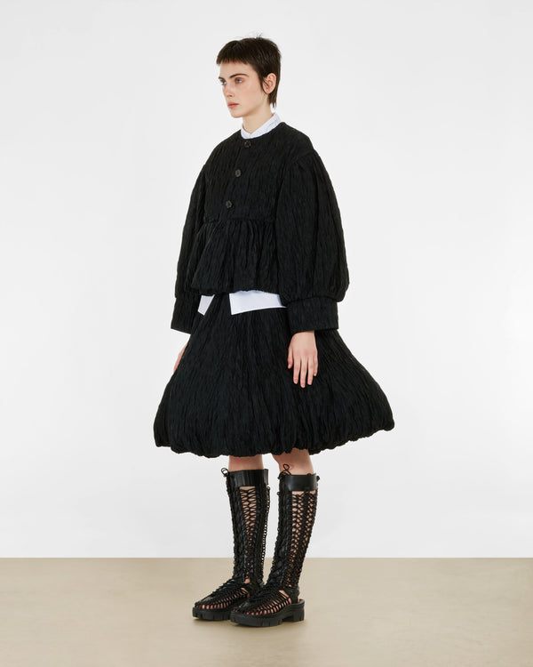 Noir Kei Ninomiya - Women’s Jacquard Round Neck Jacket - (Black)