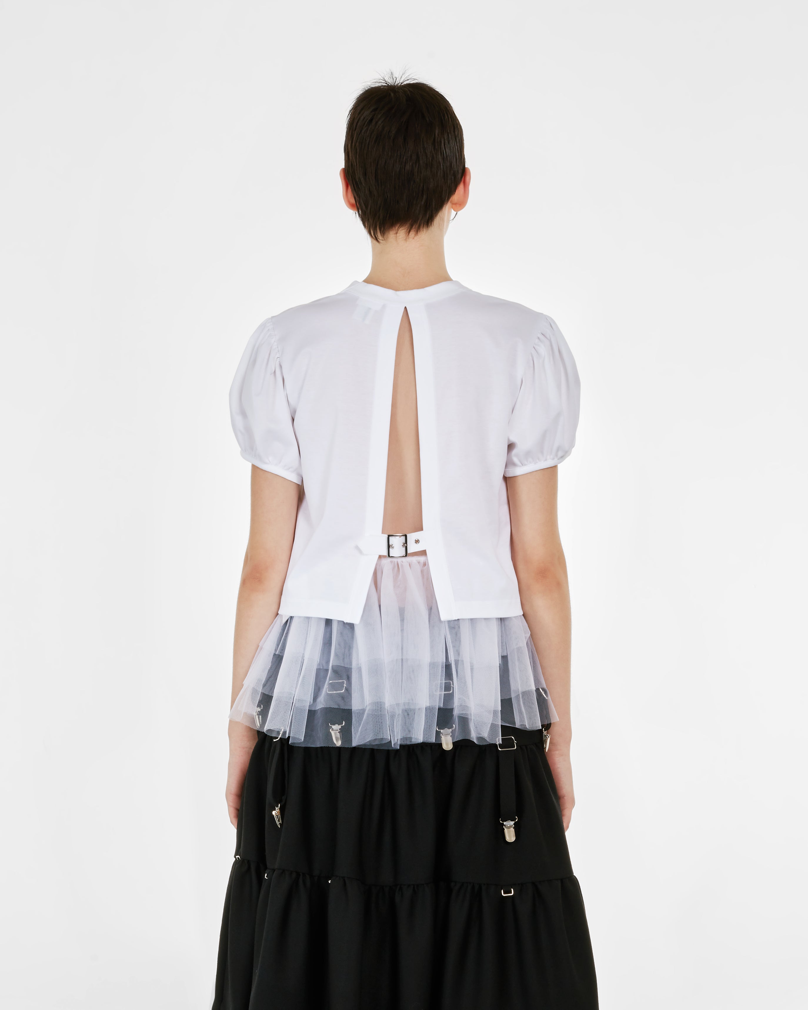 Noir Kei Ninomiya - Women's Tulle Layered T-Shirt - (White