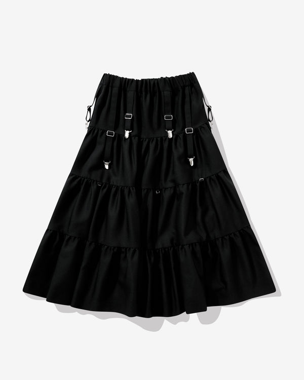 Noir Kei Ninomiya - Women's Tiered Wool Gaberdine Skirt - (Black)