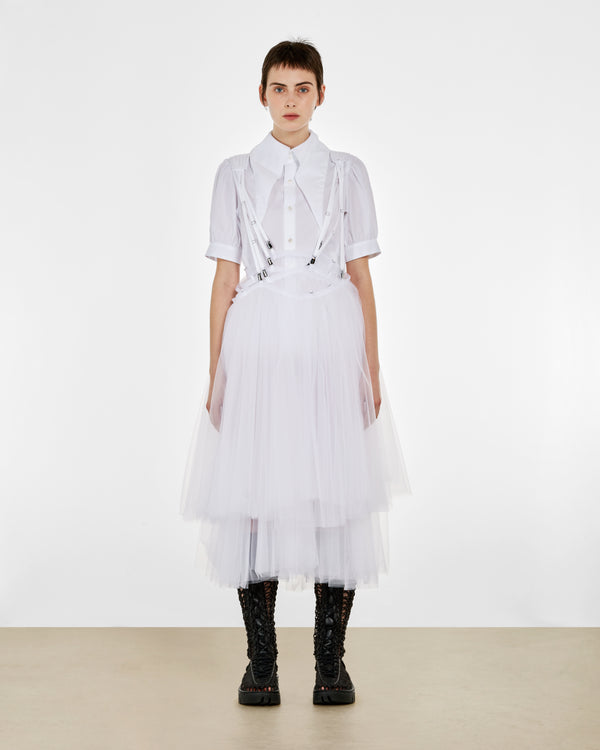 Noir Kei Ninomiya - Women’s Tulle Skirt Pinafore - (White)