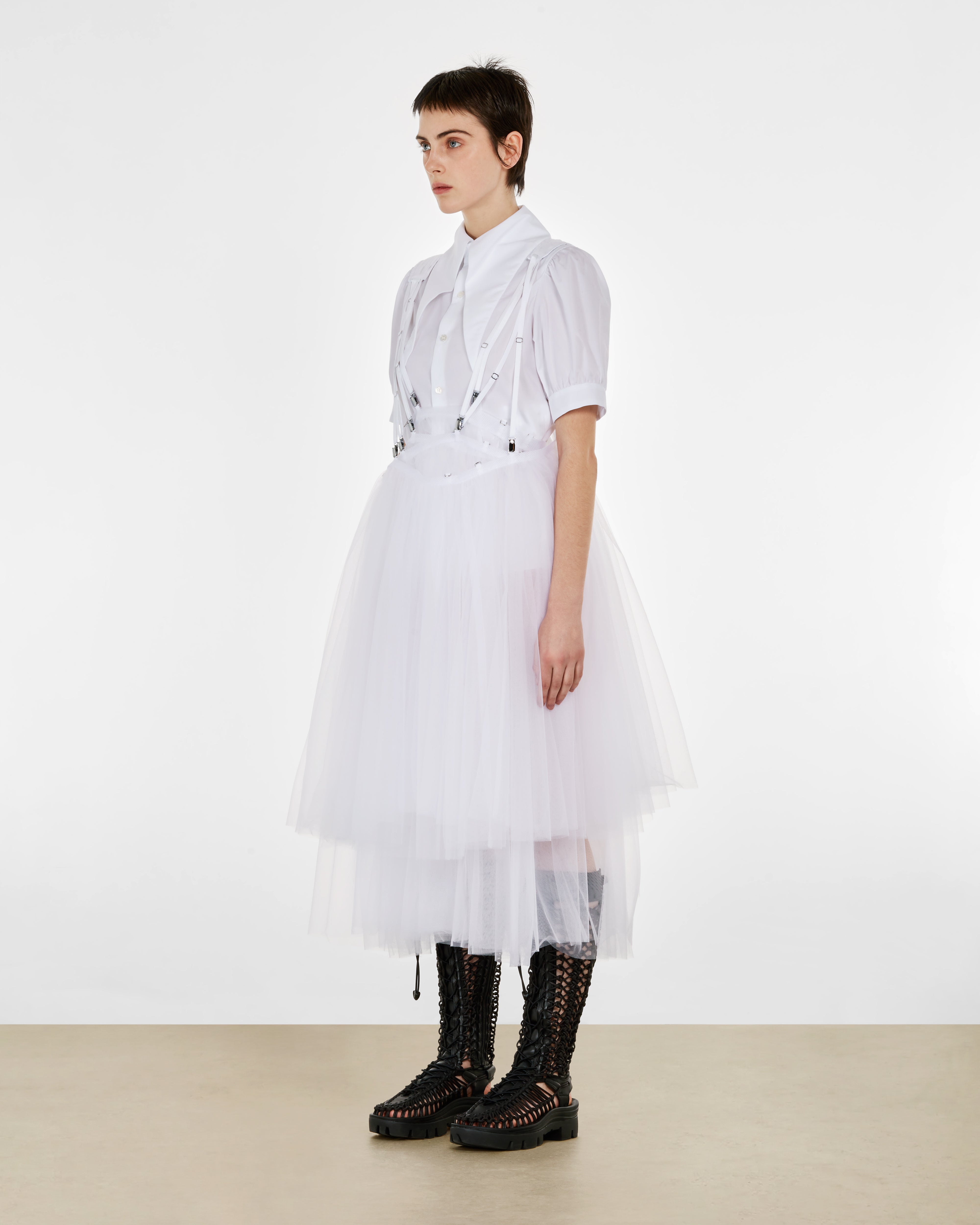 Noir Kei Ninomiya - Women's Tulle Skirt Pinafore - (White)