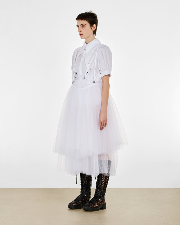 Noir Kei Ninomiya - Women’s Tulle Skirt Pinafore - (White)