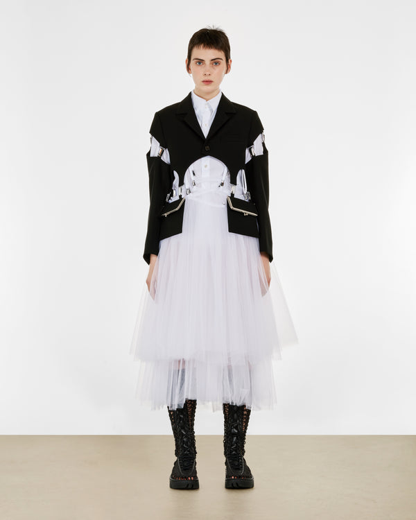 Noir Kei Ninomiya - Women’s Tulle Skirt Pinafore - (White)