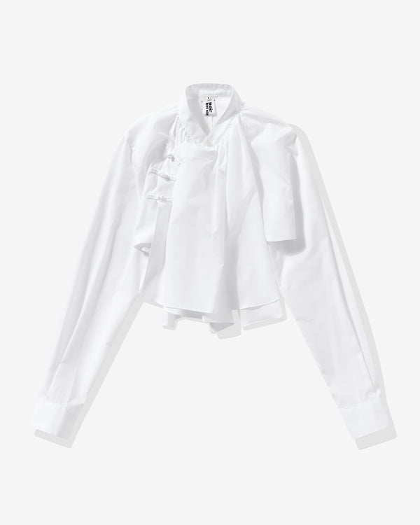 Noir Kei Ninomiya - Women's Cropped Collarless Shirt - (White)