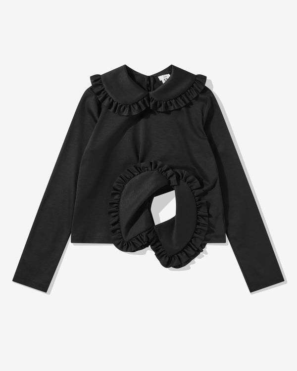 Noir Kei Ninomiya - Women's Cotton Longsleeve Frill Blouse - (Black)