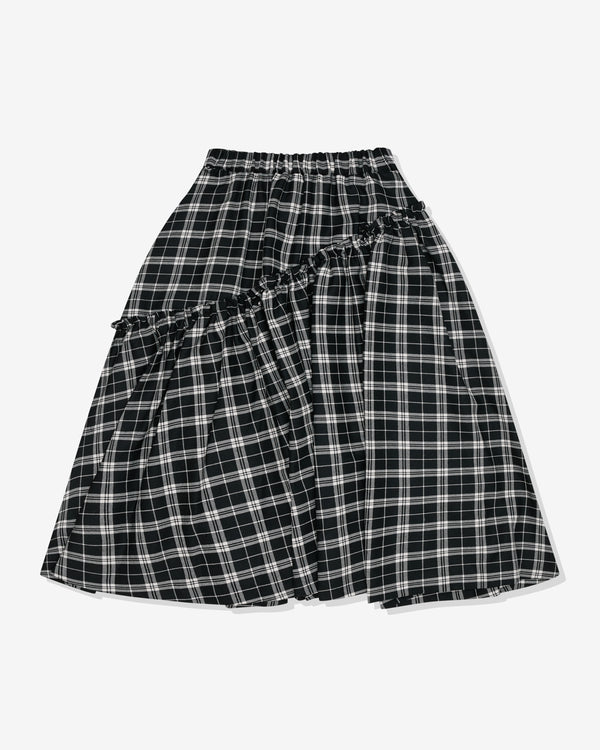 Noir Kei Ninomiya - Women's Layered Check Skirt - (Black/White)