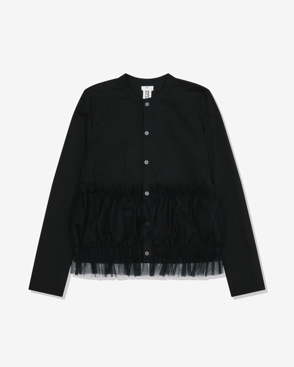 Noir Kei Ninomiya - Women's Cotton Ponte Tulle Cardigan - (Black)