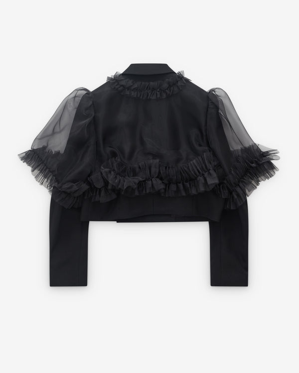 Noir Kei Ninomiya - Women’s Tulle Overlay Cropped Blazer - (Black)