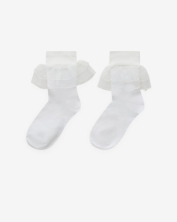 Noir Kei Ninomiya - Women’s Ruffle Ankle Socks - (White)