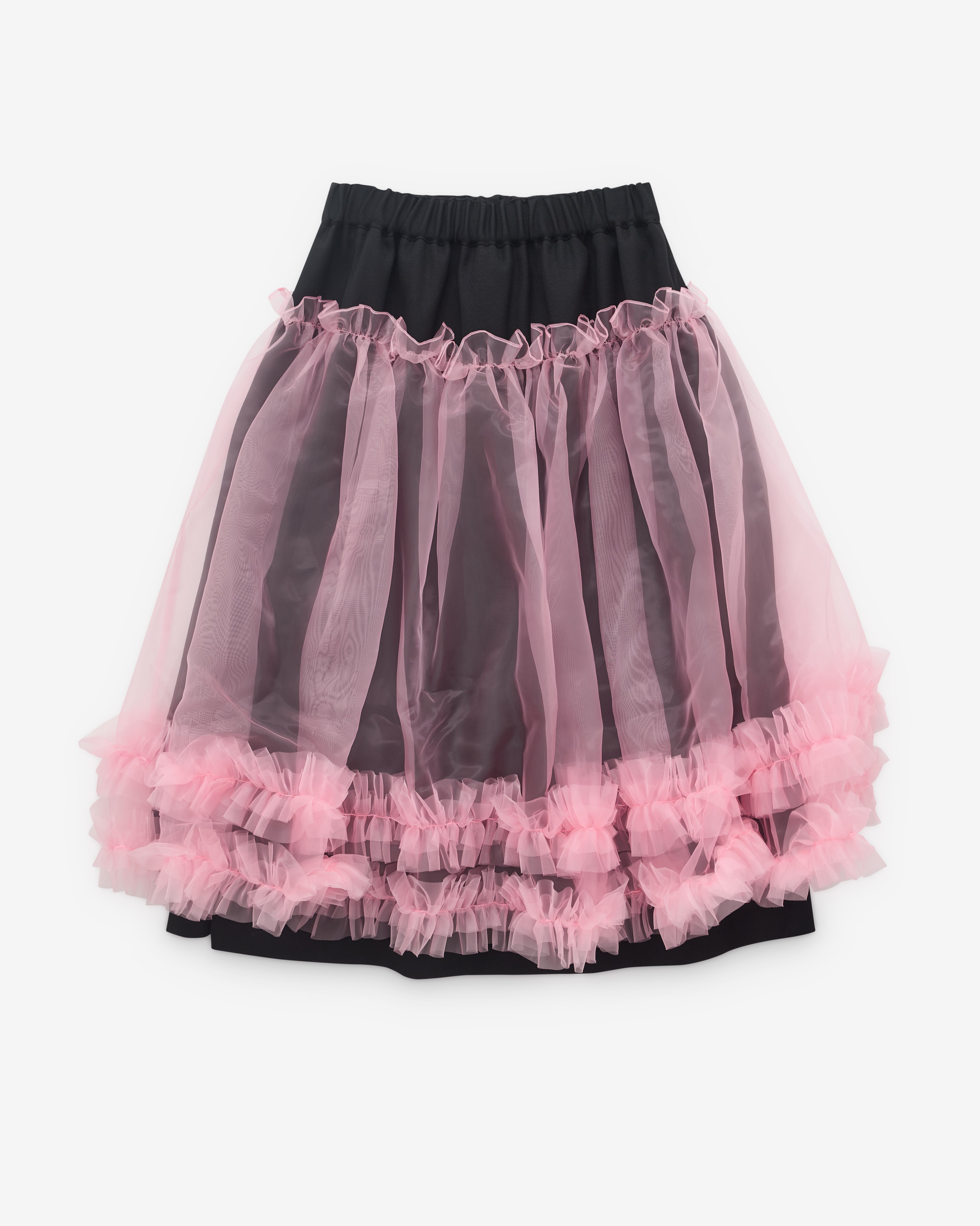 Noir Kei Ninomiya: Women's Tulle Overlay Skirt (Black/Pink) | DSML