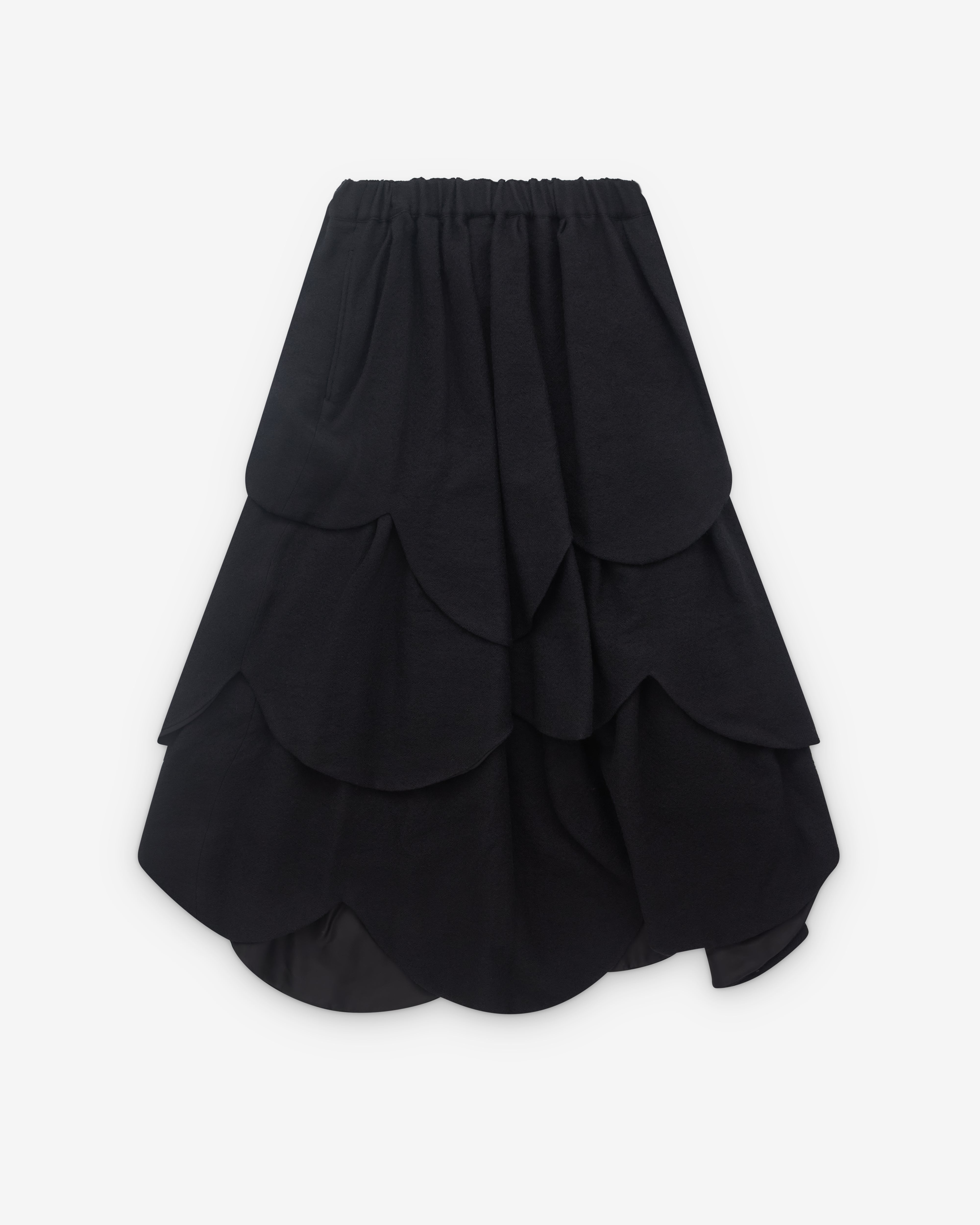 Noir Kei Ninomiya: Women's Petal Wool Skirt (Black) | Dover Street