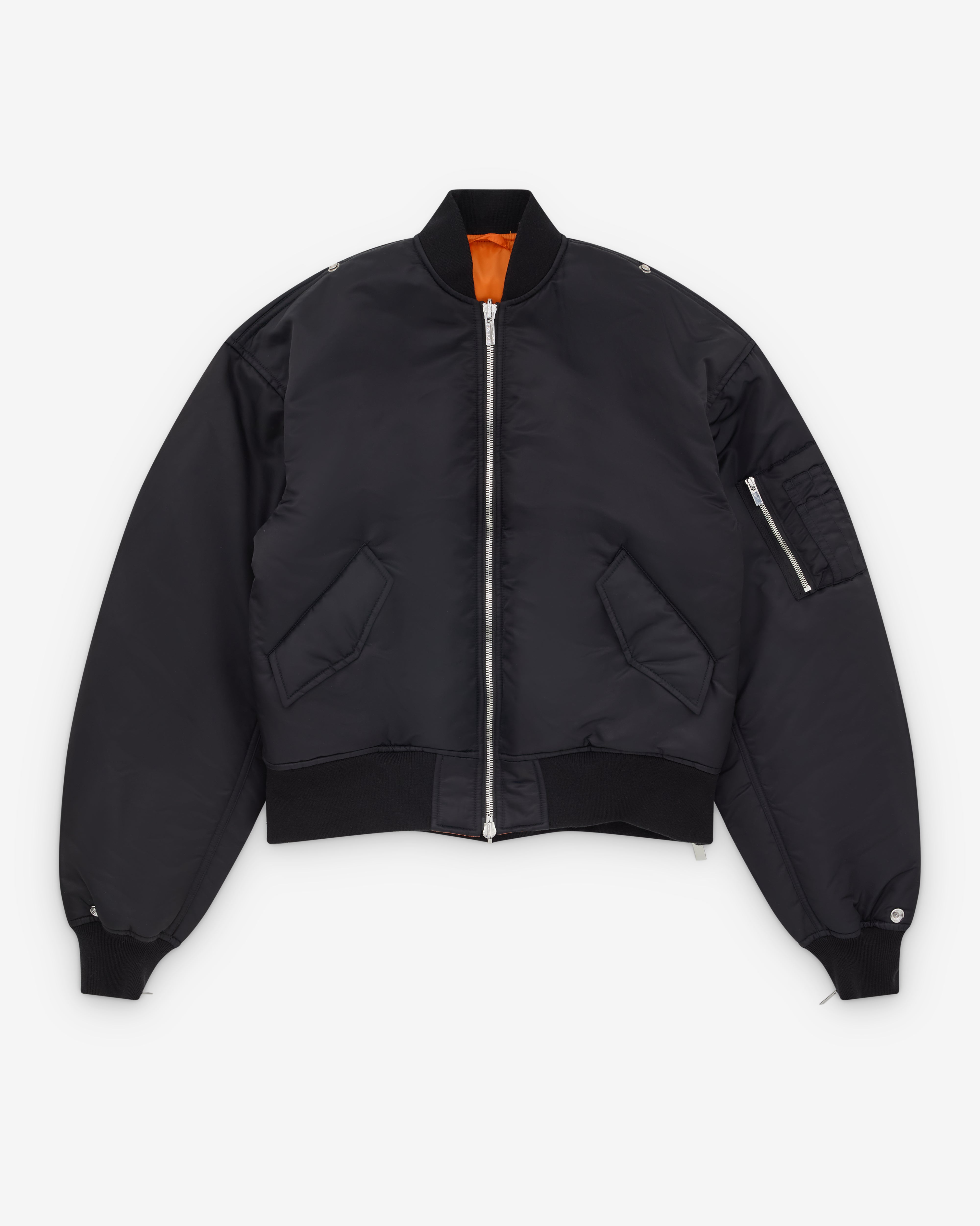 Noir Kei Ninomiya: Women's Zip Detail Bomber Jacket (Black) | DSML