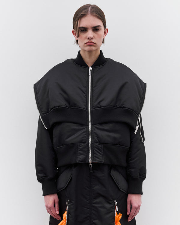 Noir Kei Ninomiya - Women’s Zip Hood Bomber Jacket - (Black)