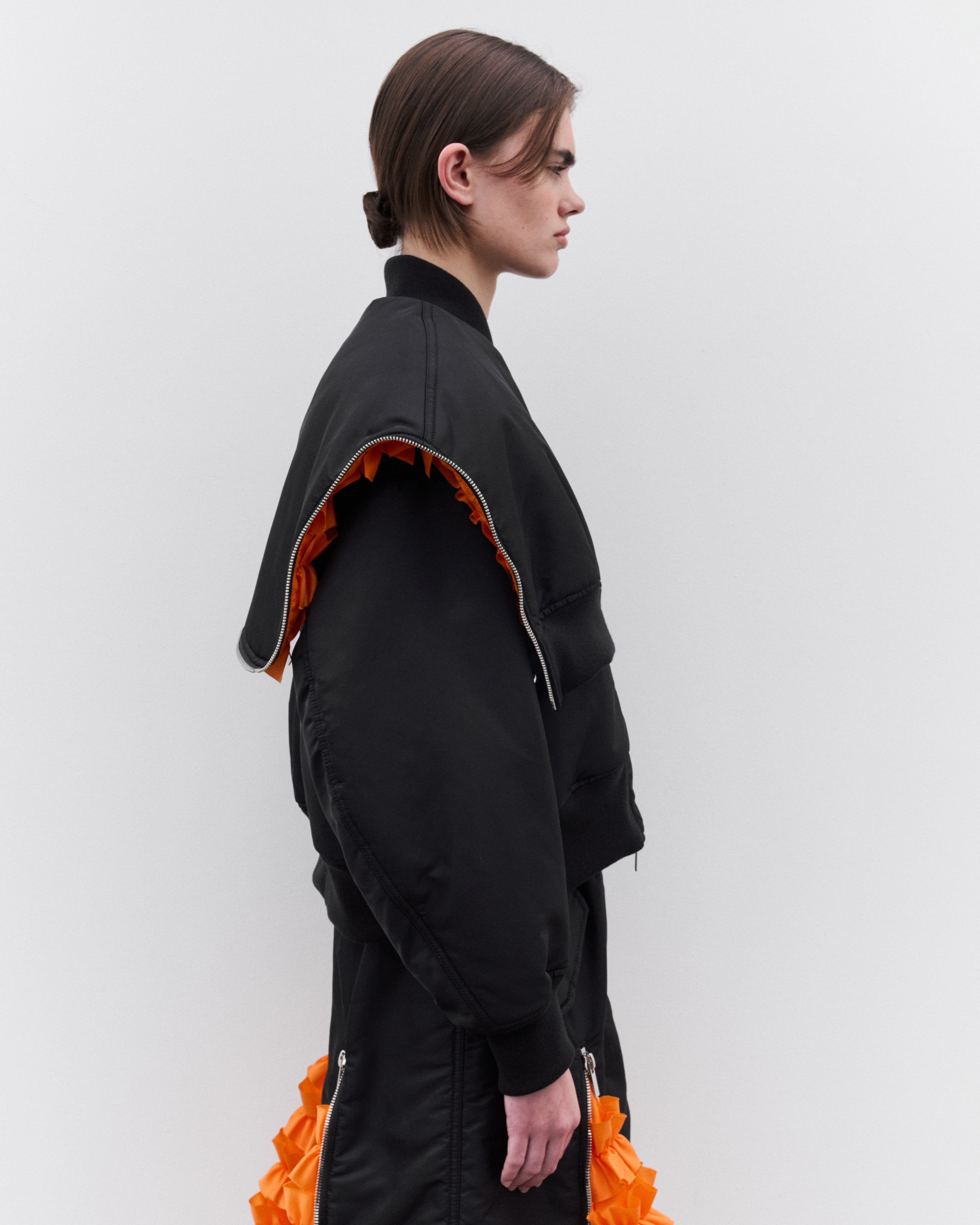 Noir Kei Ninomiya: Women's Zip Hood Bomber Jacket (Black) | DSML E