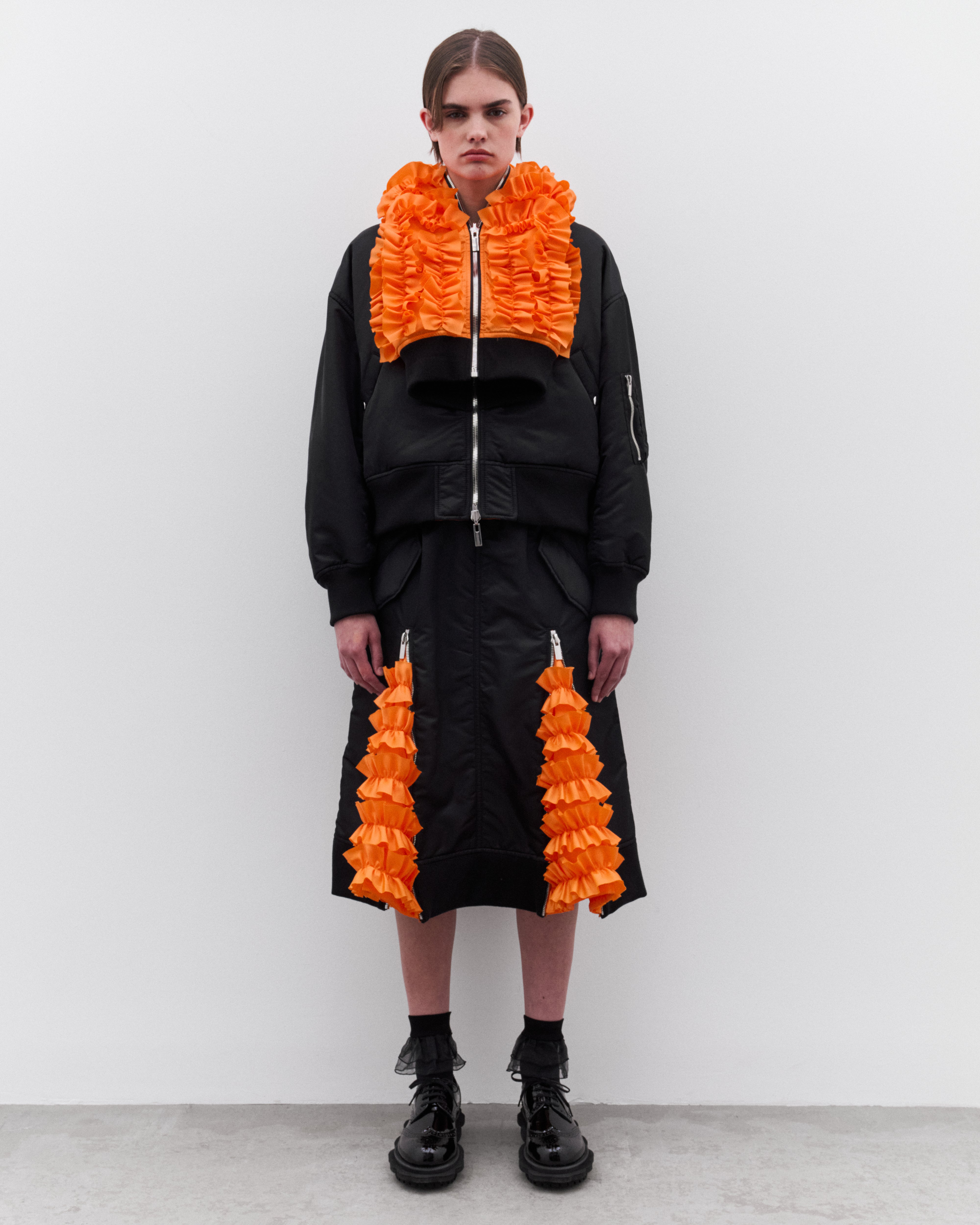 Noir Kei Ninomiya: Women's Zip Hood Bomber Jacket (Black) | DSML E