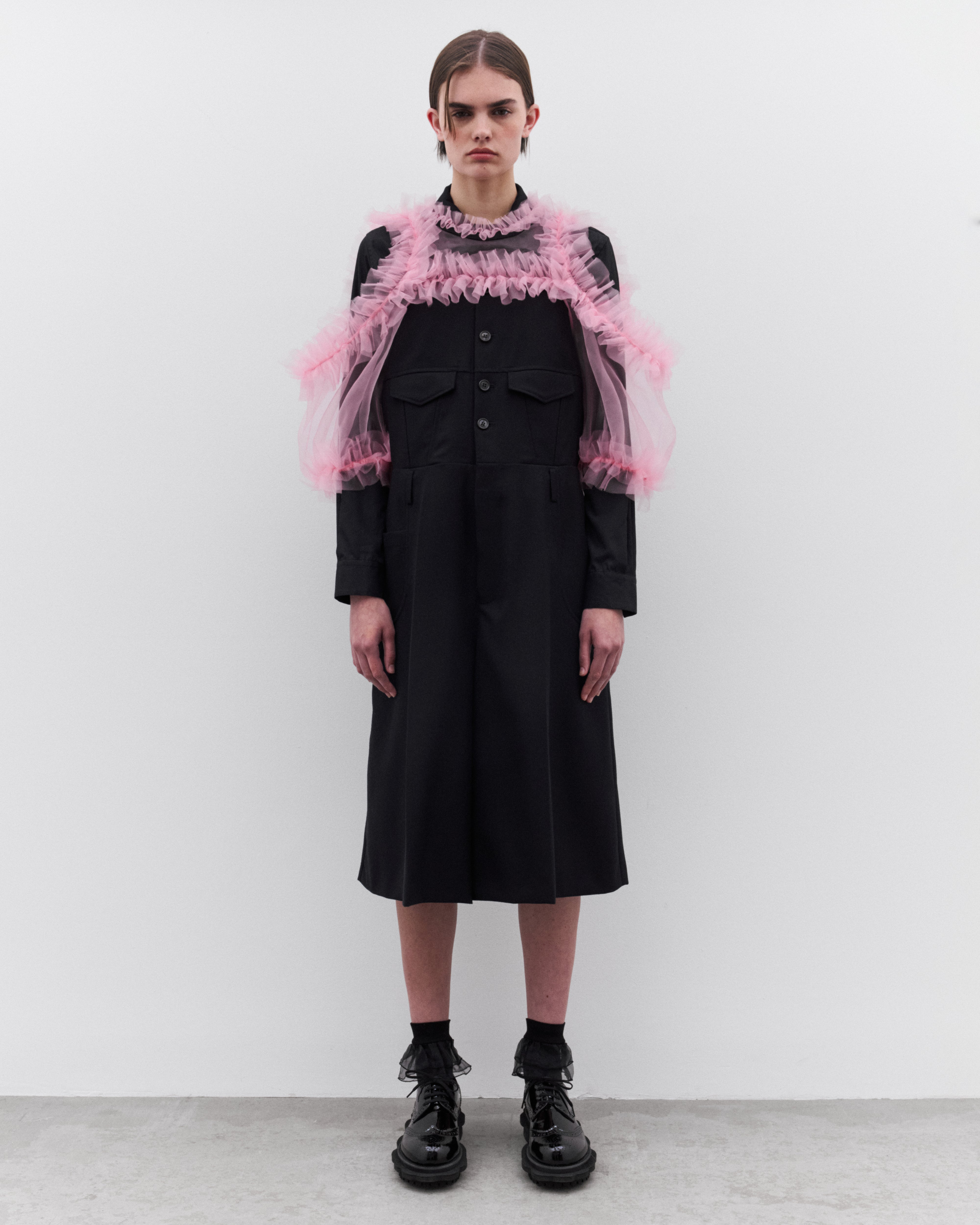 Noir Kei Ninomiya: Women's Collared Jumpsuit (Black) | DSML E-SHOP