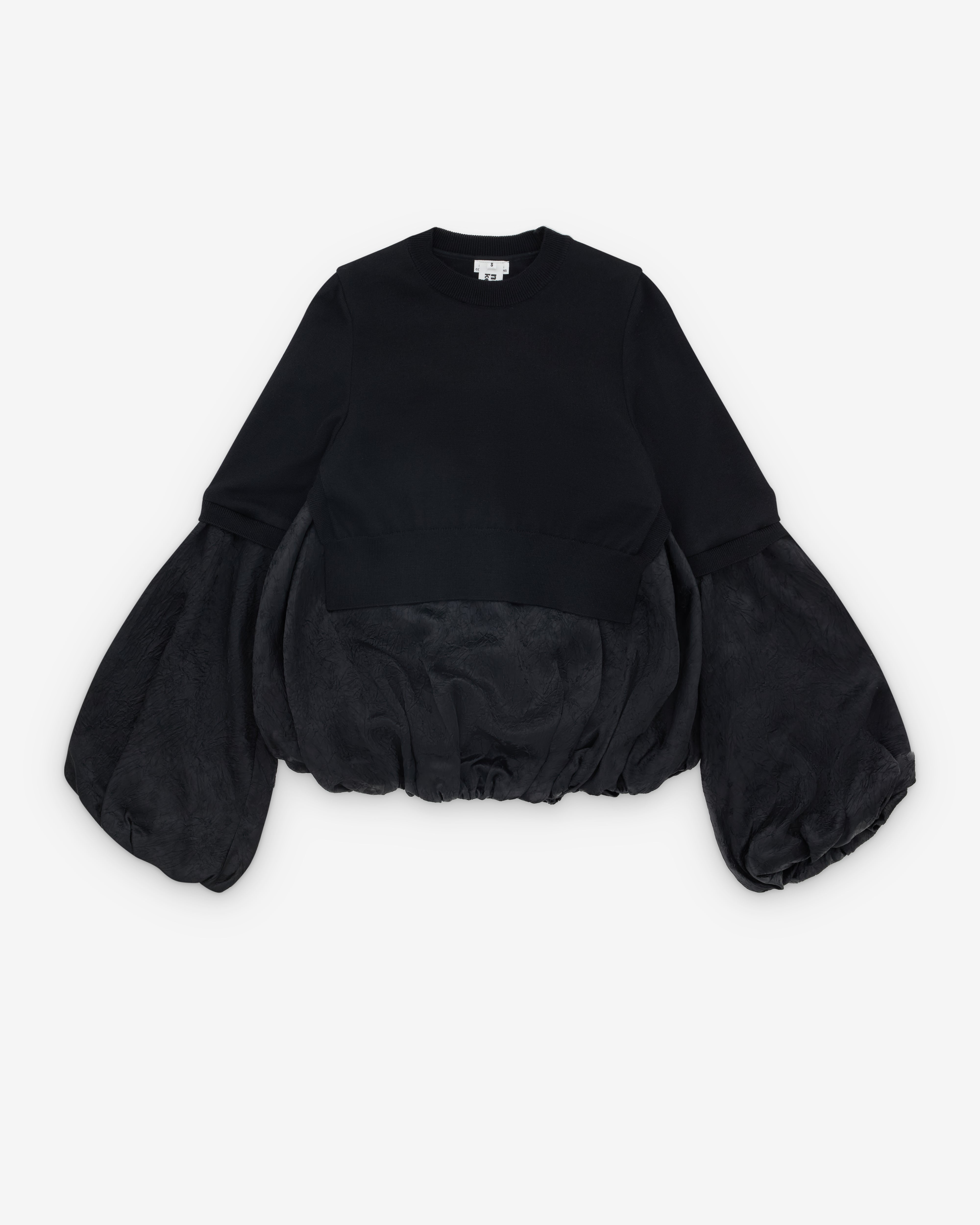 Noir Kei Ninomiya: Women's Puff Hem Sweater (Black) | Dover Street