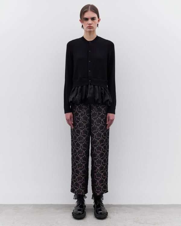 Noir Kei Ninomiya - Women’s Peplum Hem Cardigan - (Black)
