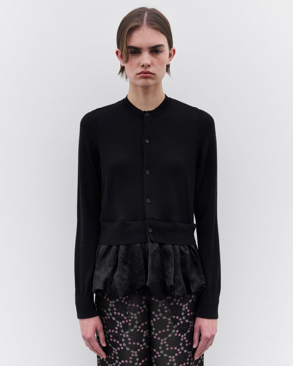 Noir Kei Ninomiya - Women’s Peplum Hem Cardigan - (Black)