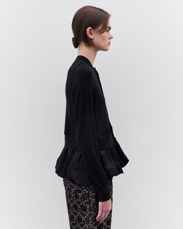 Noir Kei Ninomiya - Women’s Peplum Hem Cardigan - (Black)