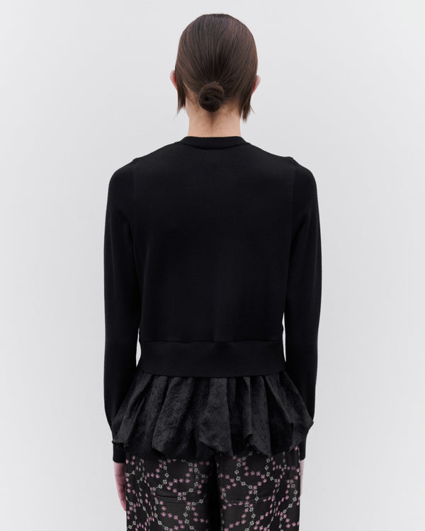 Noir Kei Ninomiya - Women’s Peplum Hem Cardigan - (Black)