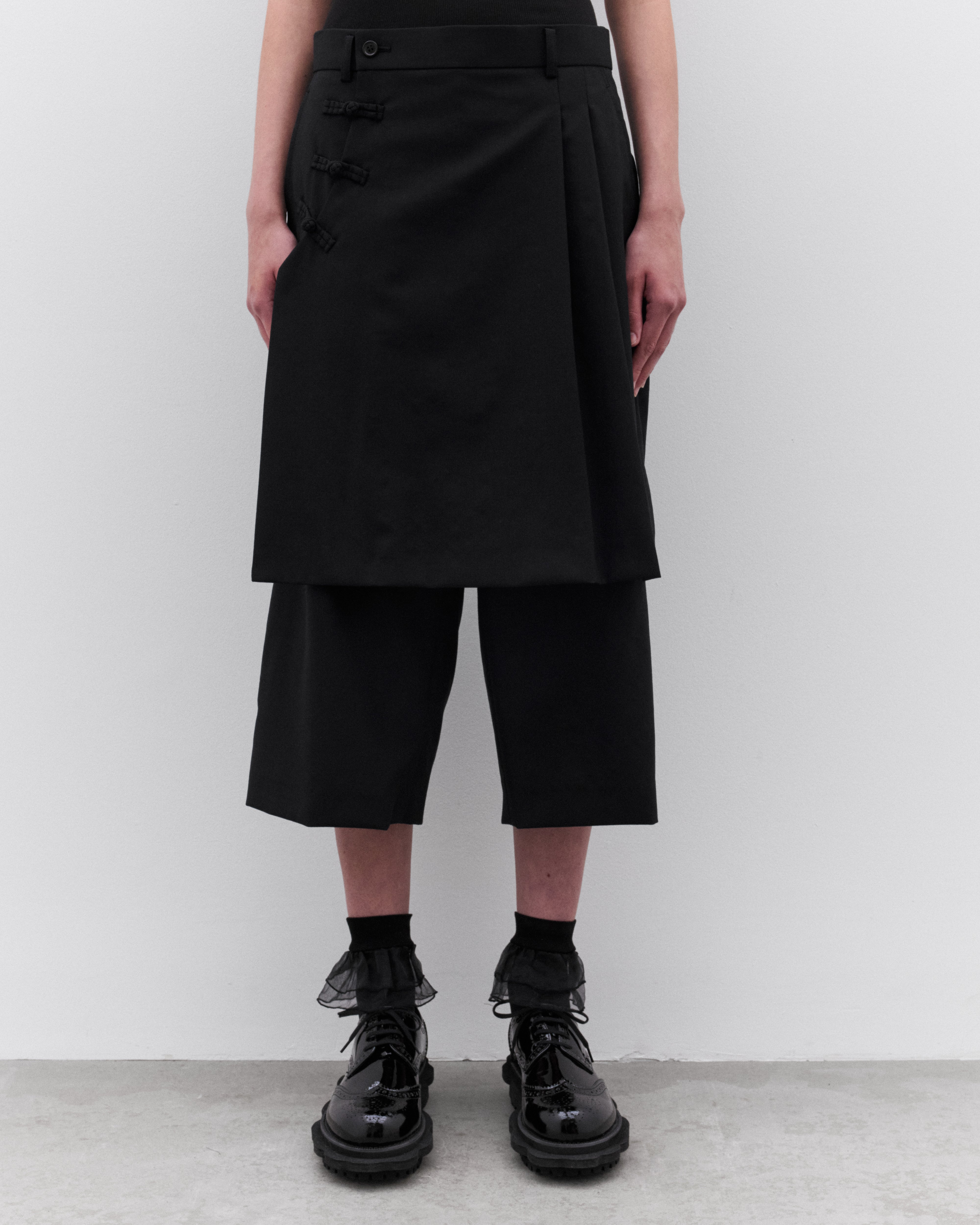 Noir Kei Ninomiya: Women's Skirt Overlay Trousers (Black) | Dover