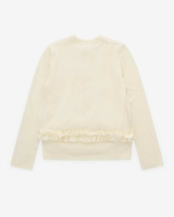 Noir Kei Ninomiya - Women’s Tulle Overlay Cardigan - (Off White)