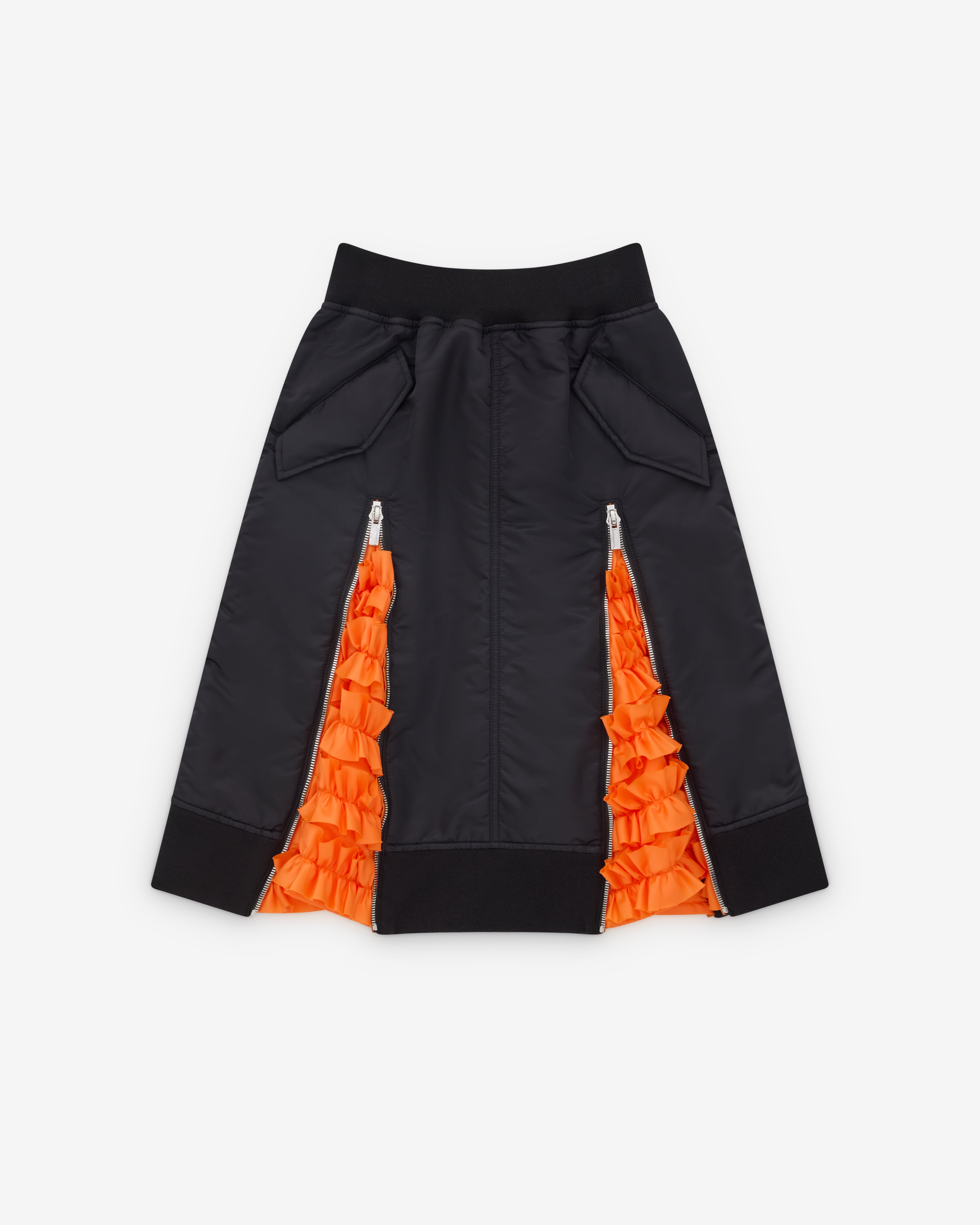Noir Kei Ninomiya: Women's Frill Panel Skirt (Black/Orange