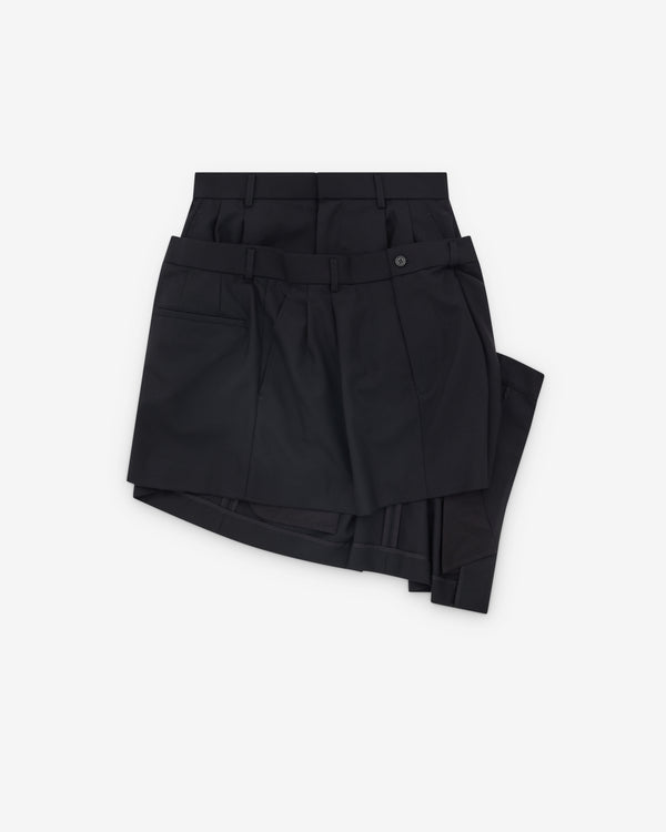 Noir Kei Ninomiya - Women’s Wrap Overlay Waistband Skirt - (Black)