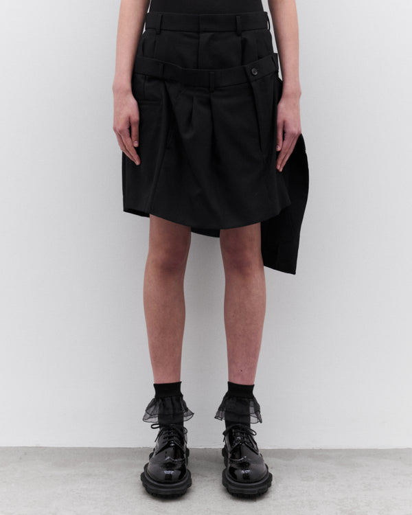Noir Kei Ninomiya - Women’s Wrap Overlay Waistband Skirt - (Black)