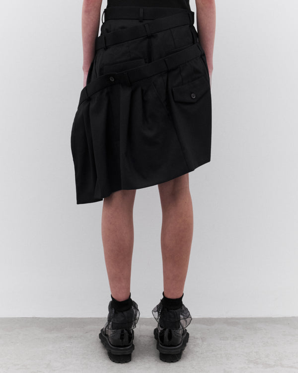 Noir Kei Ninomiya - Women’s Wrap Overlay Waistband Skirt - (Black)