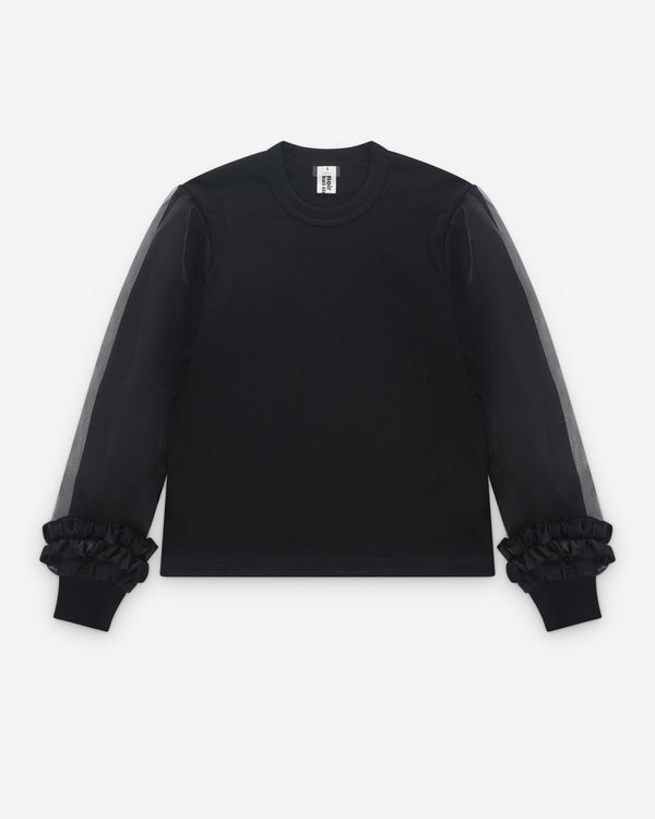 Noir Kei Ninomiya - Women’s Ladies Tulle Sleeve Sweater - (Black)