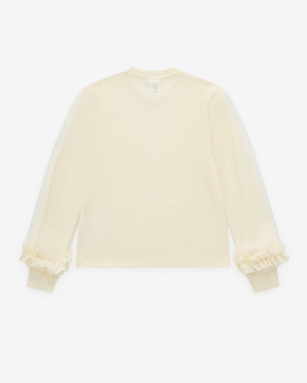 Noir Kei Ninomiya - Women’s Ladies Tulle Sleeve Sweater - (Off White)