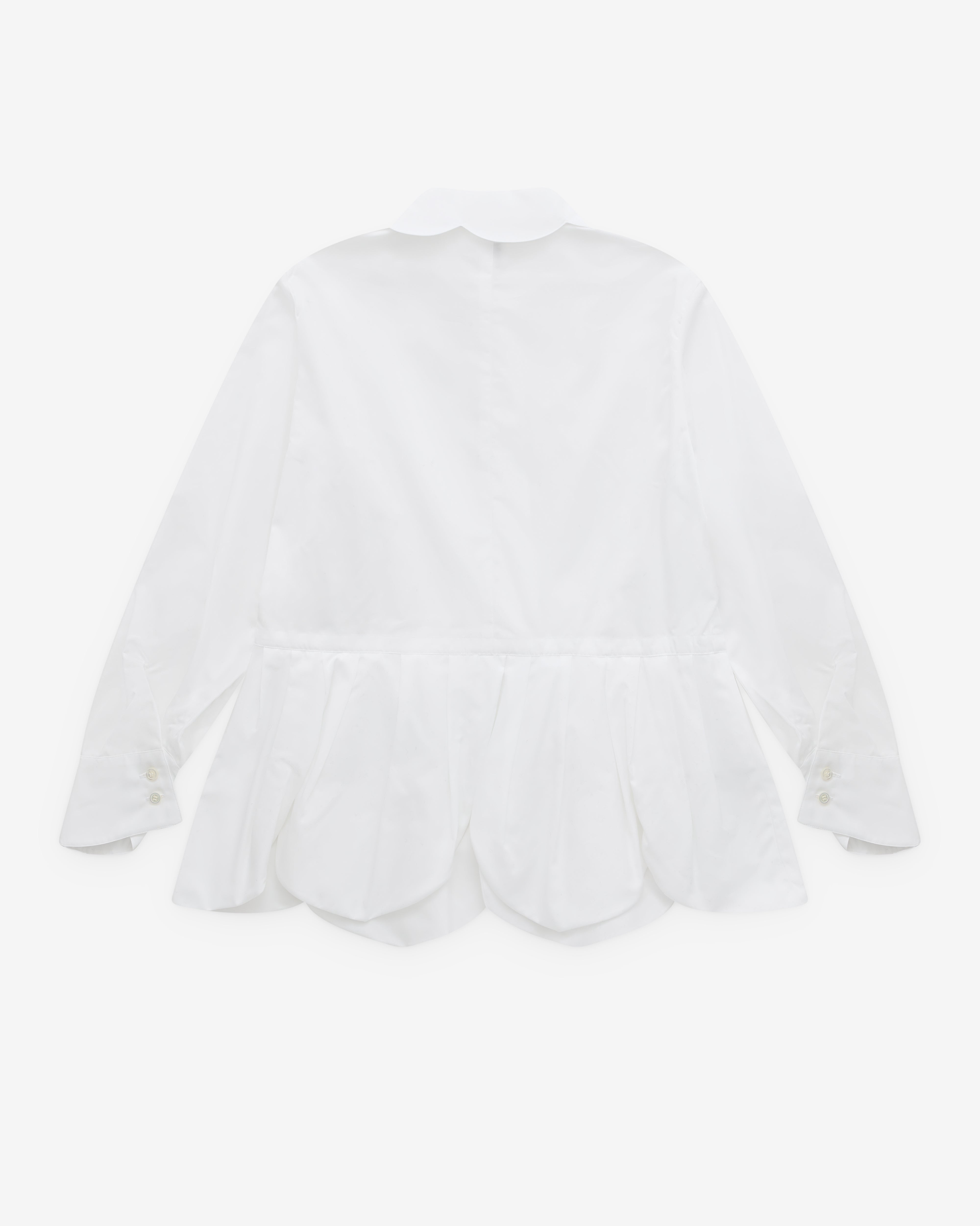 Noir Kei Ninomiya: Women's Petal Peplum Hem Shirt (White) | Dover