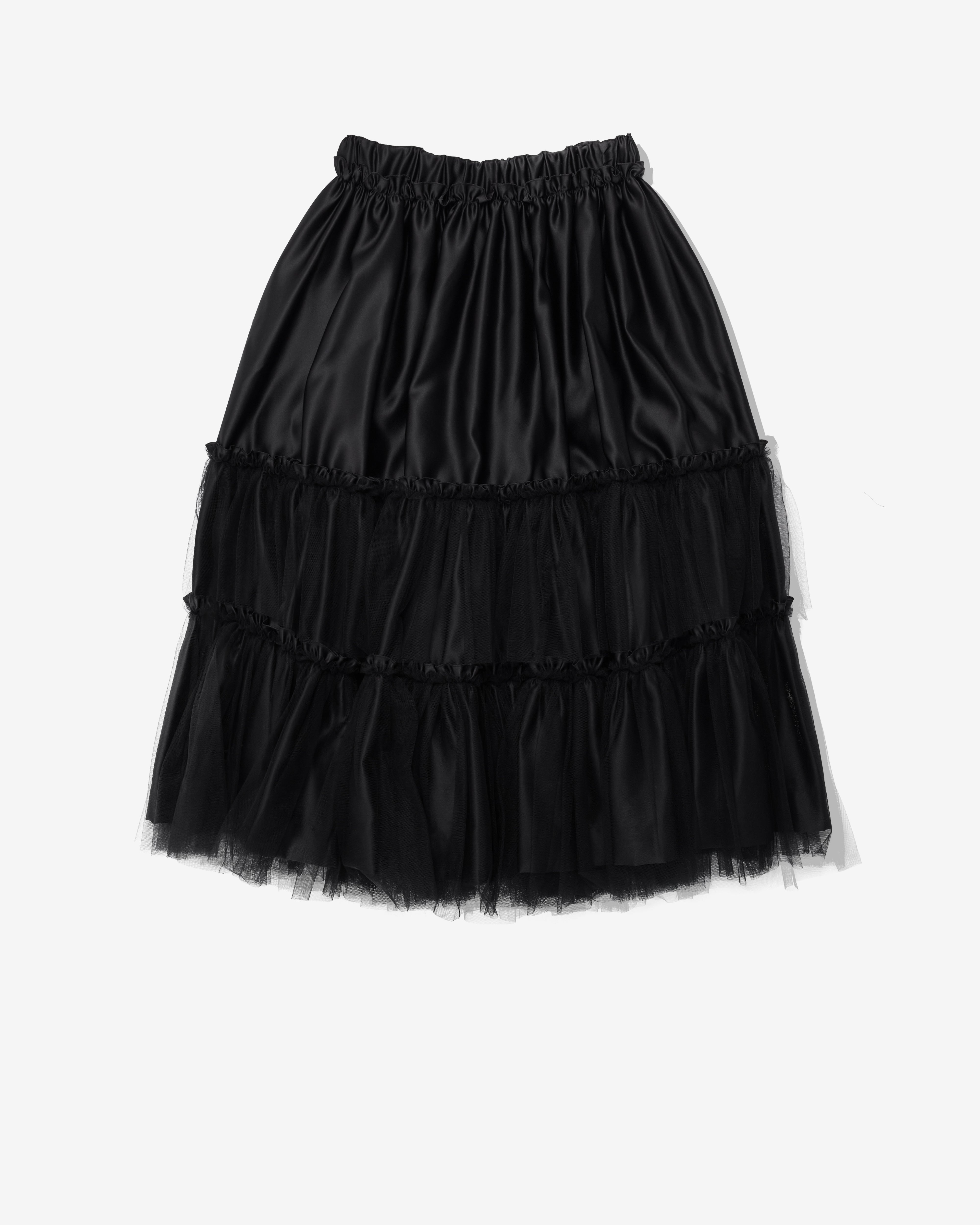 Noir Kei Ninomiya: Women's Tiered Ruffle Skirt (Black) | Dover