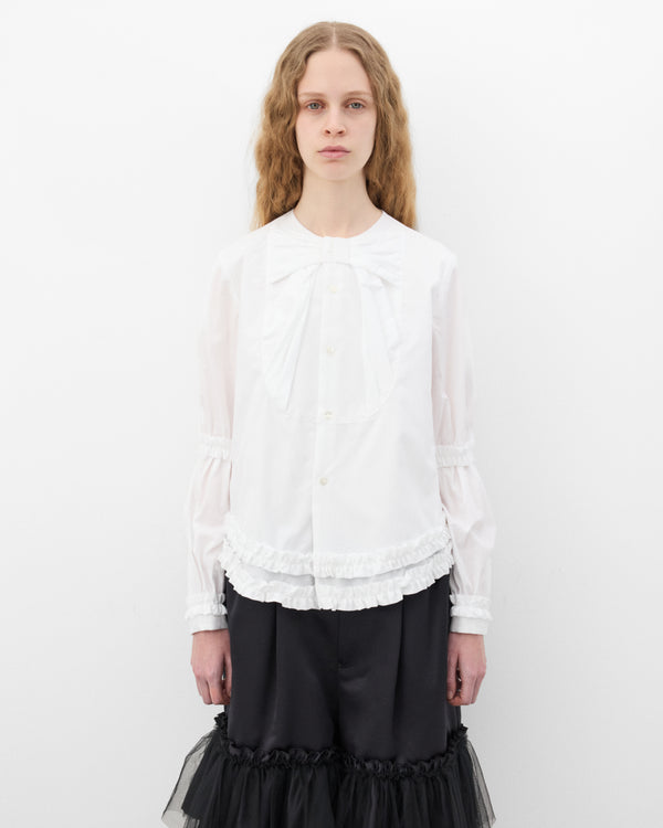 Noir Kei Ninomiya - Women's Ruffle Poplin Blouse - (White)