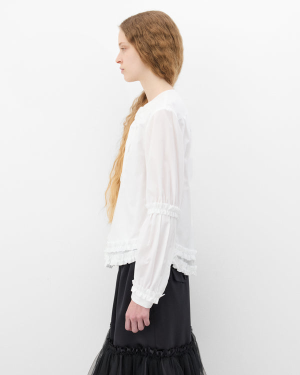 Noir Kei Ninomiya - Women's Ruffle Poplin Blouse - (White)