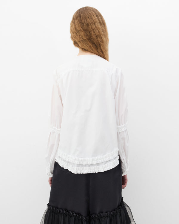Noir Kei Ninomiya - Women's Ruffle Poplin Blouse - (White)