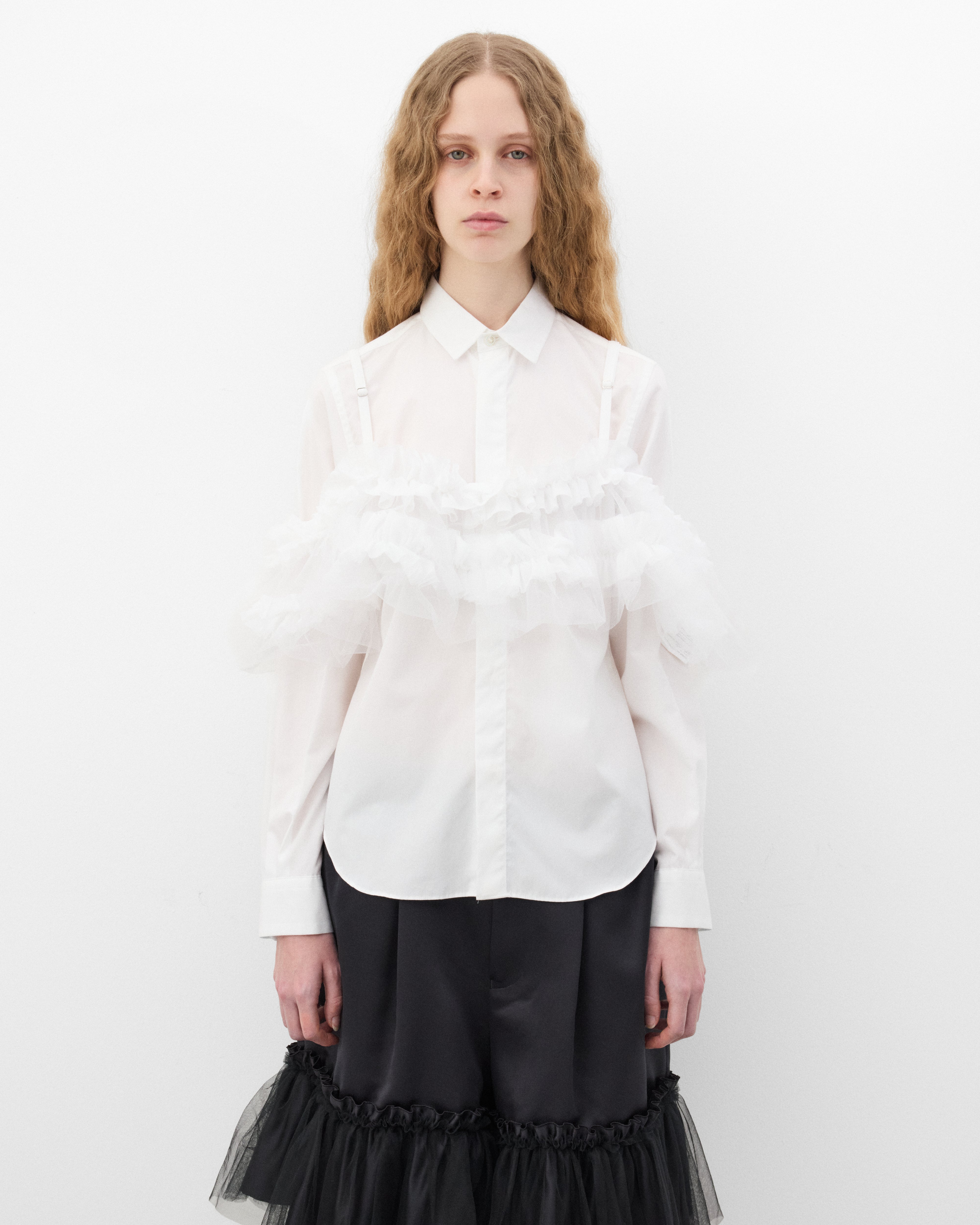 Noir Kei Ninomiya トップス Noir Kei Ninomiya: Women's Tulle Top (White) | Dover Street Market