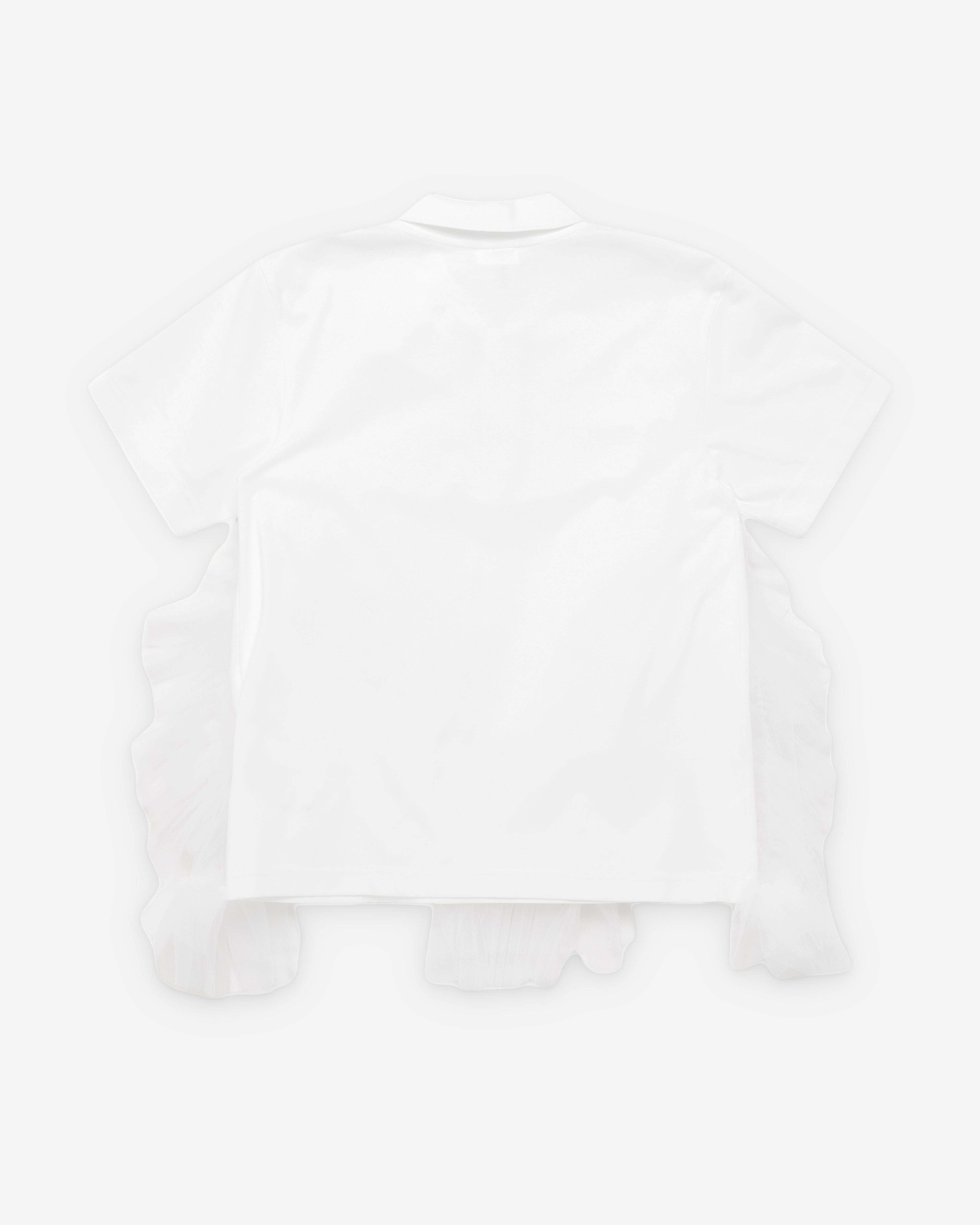 Noir Kei Ninomiya: Women's Tulle Polo Shirt (White) | Dover Street
