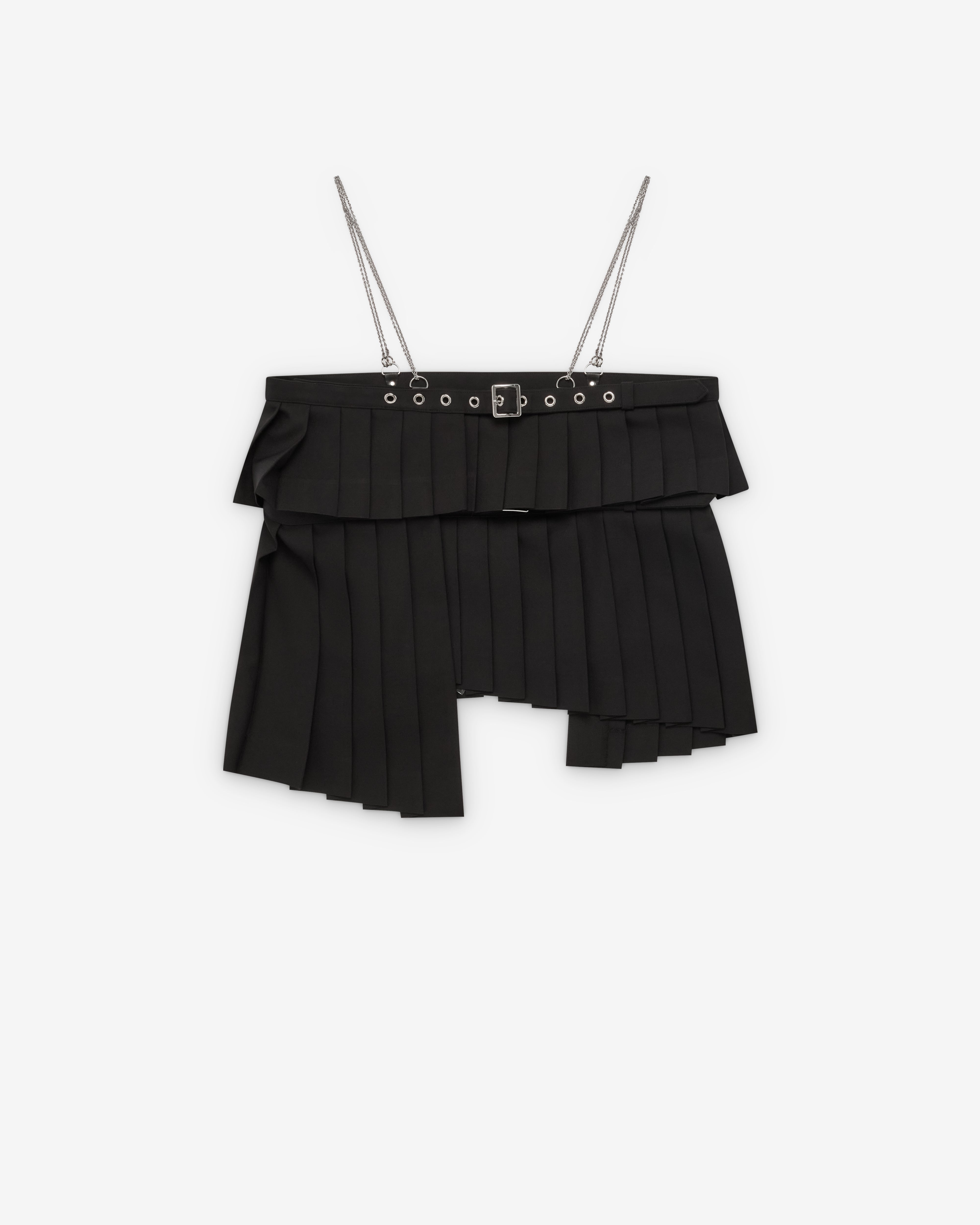 Noir Kei Ninomiya: Women's Tiered Pleated Top (Black) | Dover