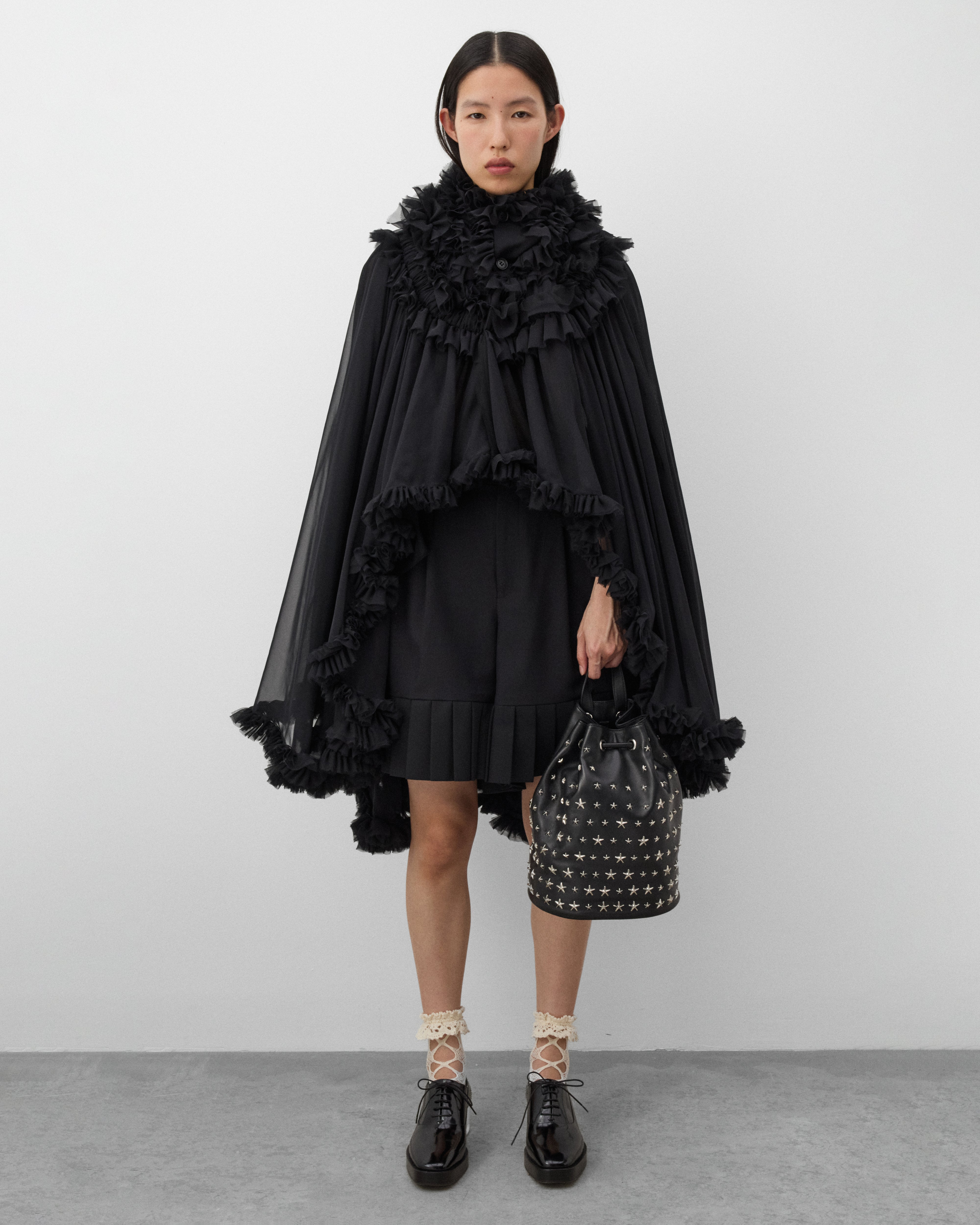 Noir Kei Ninomiya: Women's Georgette Jacket (Black) | Dover Street