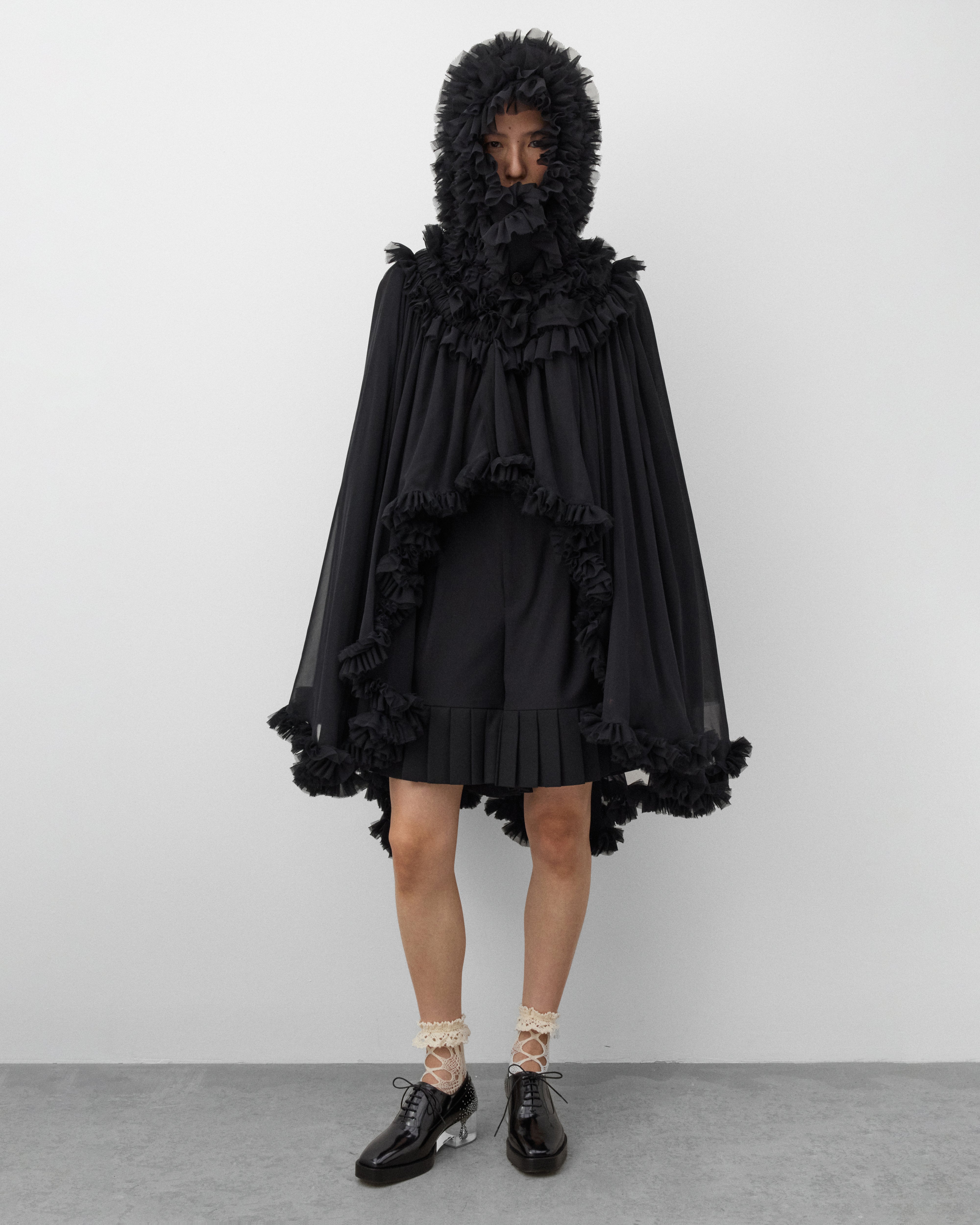 Noir Kei Ninomiya: Women's Georgette Jacket (Black) | Dover Street