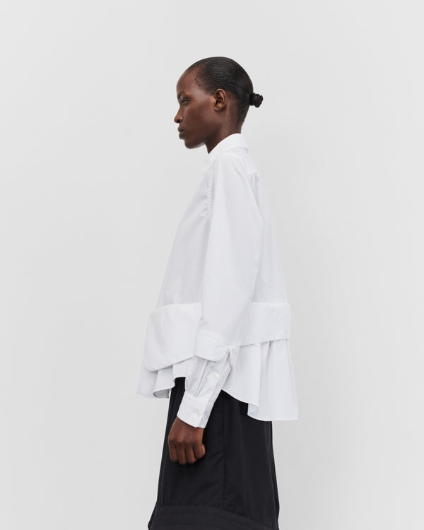 Noir Kei Ninomiya - Women's Layered Poplin Shirt - (White)