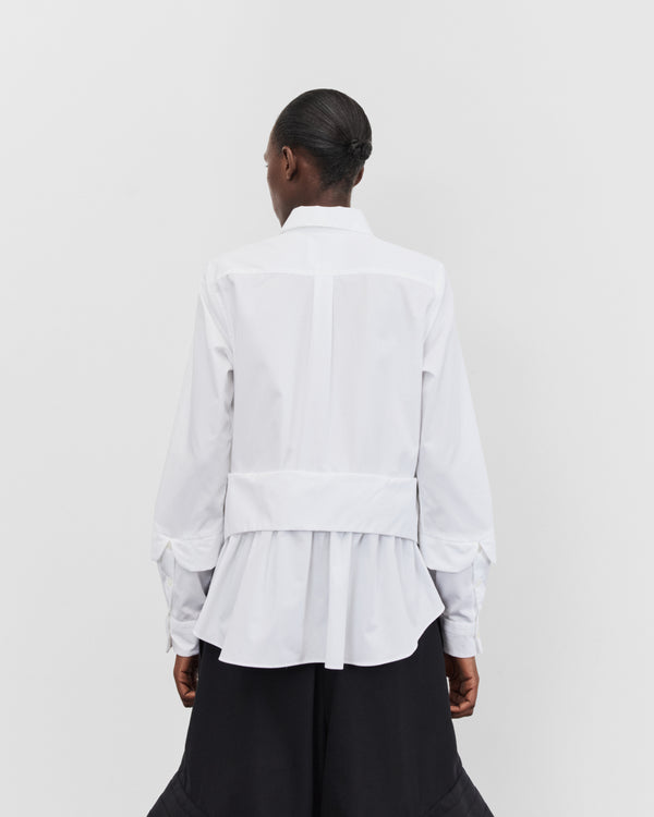 Noir Kei Ninomiya - Women's Layered Poplin Shirt - (White)