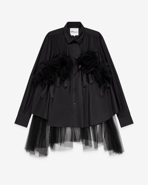 Noir Kei Ninomiya - Women's Tulle Hem Blouse - (Black)