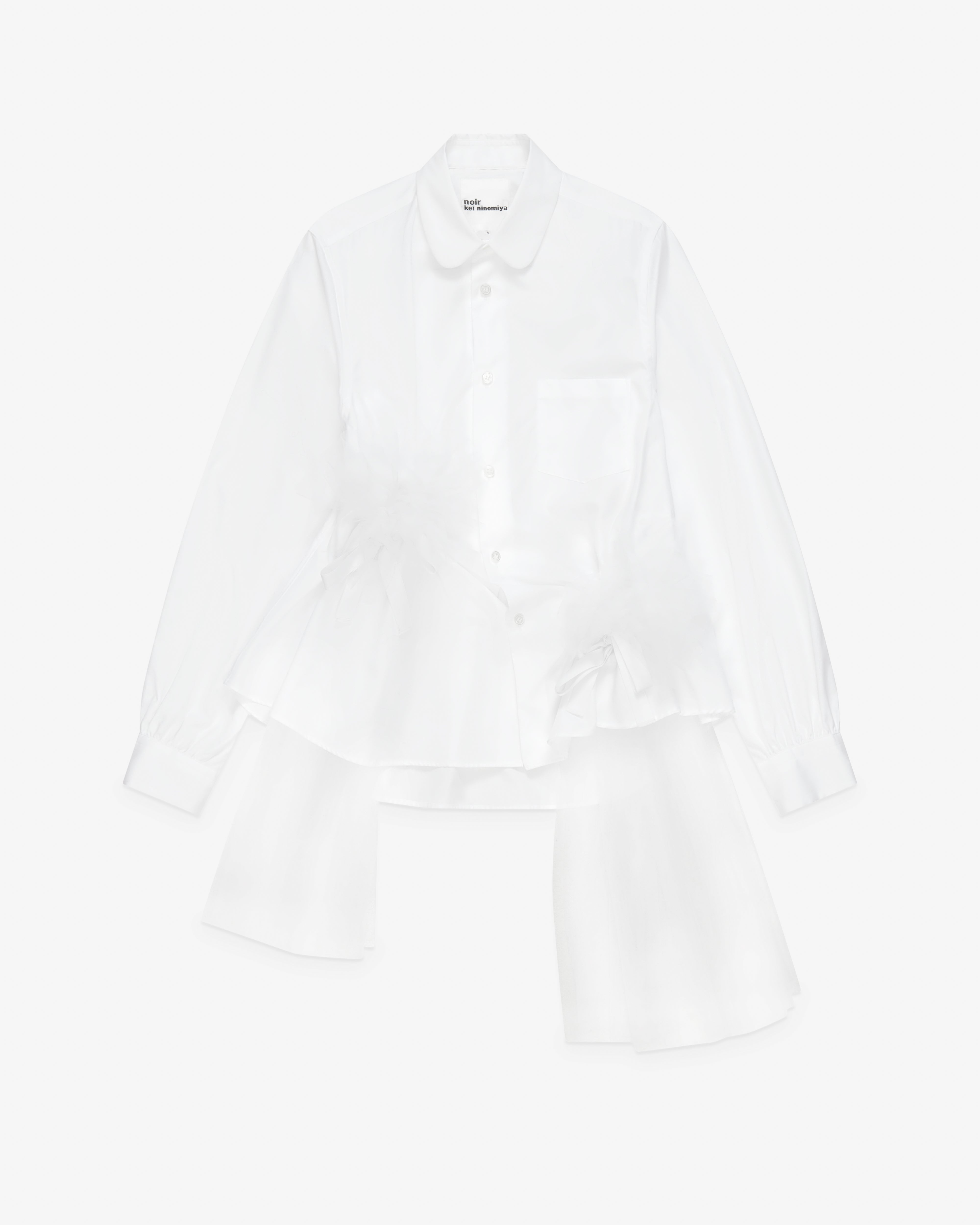 Noir Kei Ninomiya: Women's Tulle Hem Blouse (White) | Dover Street