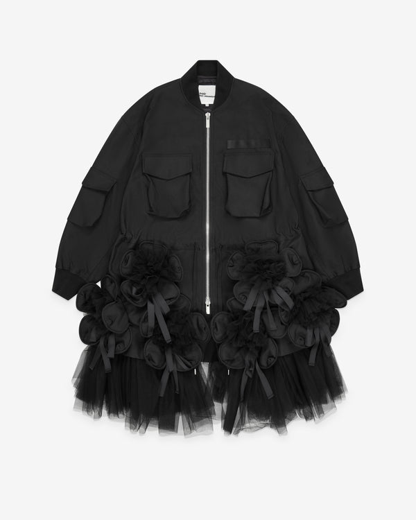 Noir Kei Ninomiya - Women's Floral Tulle Bomber Jacket - (Black)